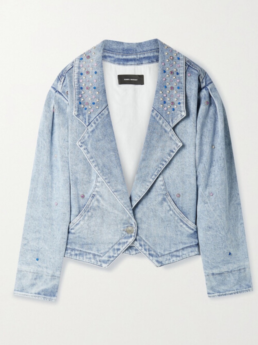 Isabel Marant Pale Blue -Studded Denim Blazer